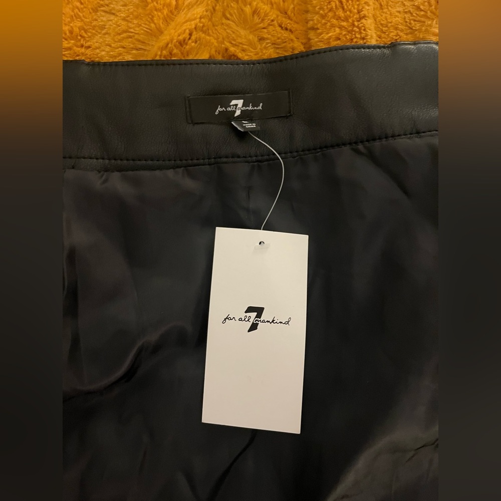 7 for all mankind black leather skirt brand new with tags